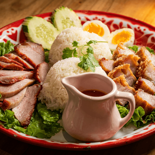 BBQ Pork, Crispy Pork Belly & Rice