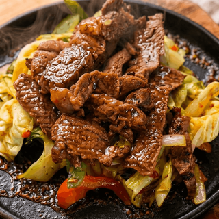 Sizzling BBQ Beef with Basil Sauce