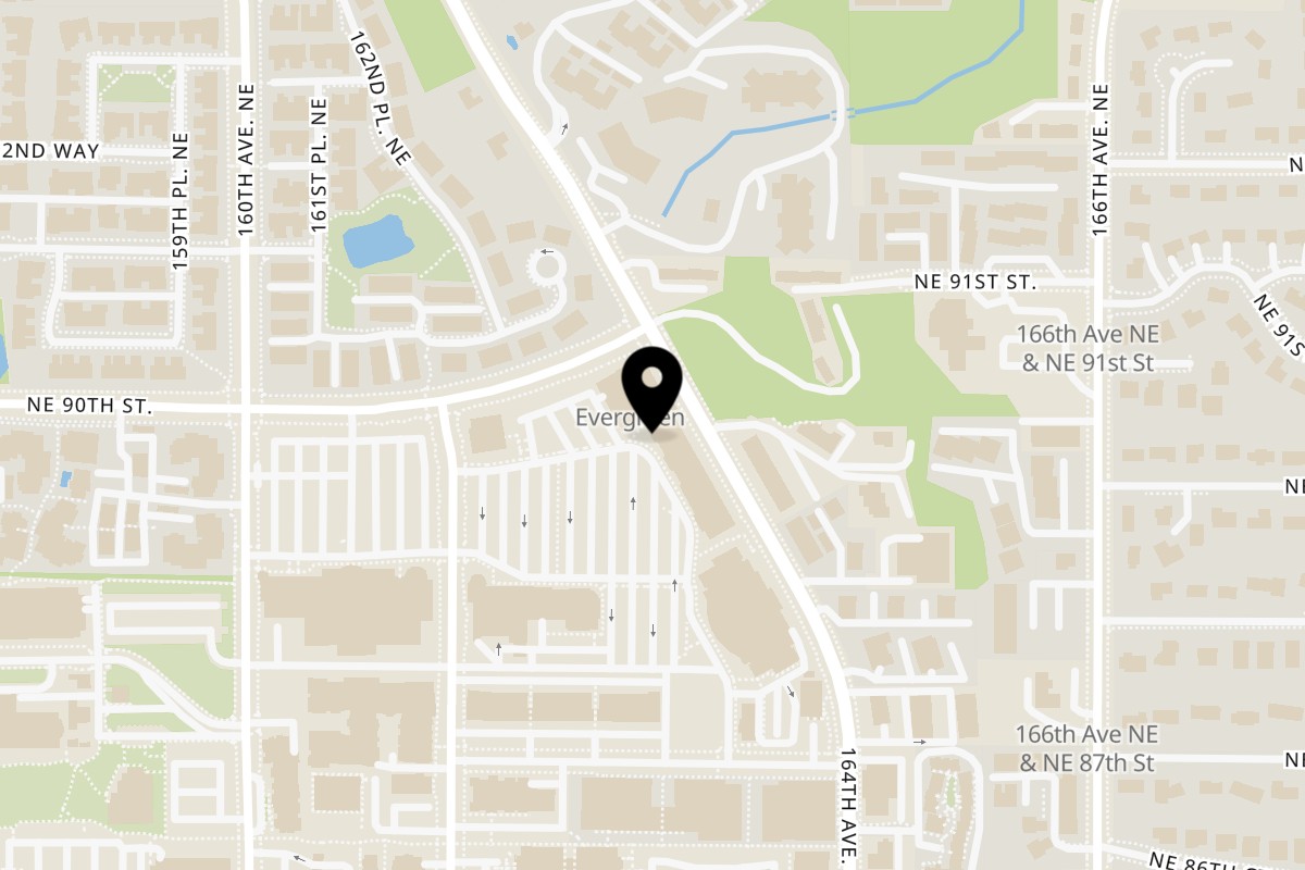 Map showing the location of Racha Noodle & Thai Cuisine on 8900 161st Avenue Northeast Ste 105 in Redmond